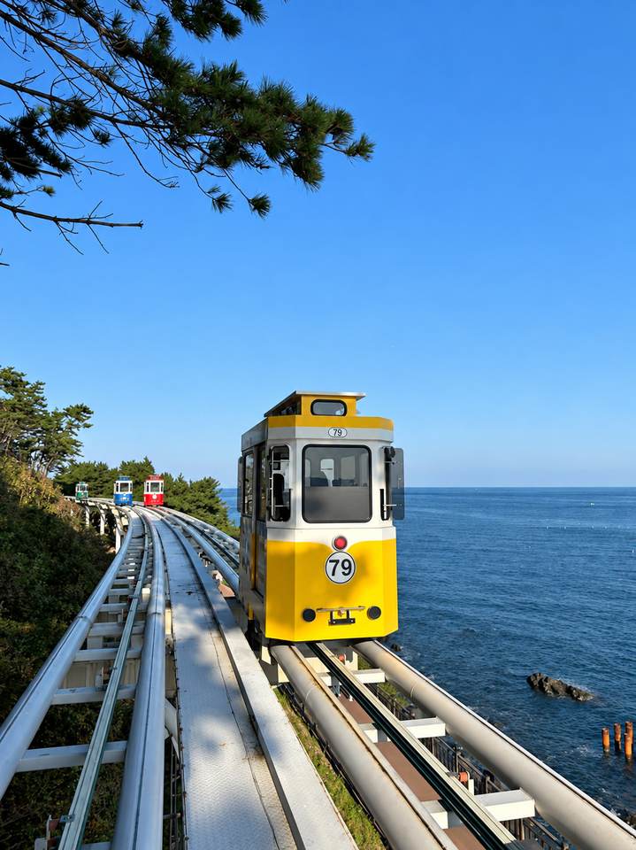 青沙浦胶囊小火车与天空步道实拍照片 1